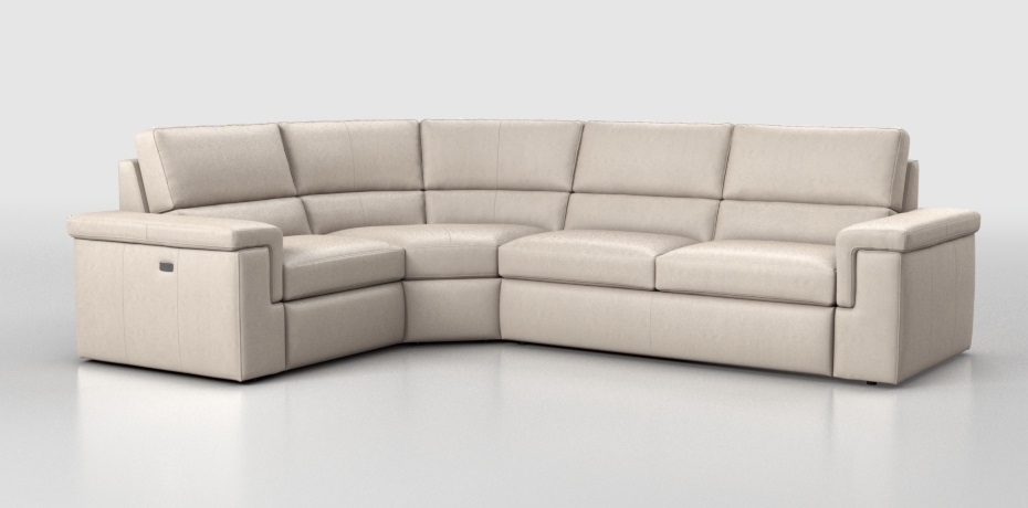 Cupello - corner sofa with 1 electric recliner - left peninsula